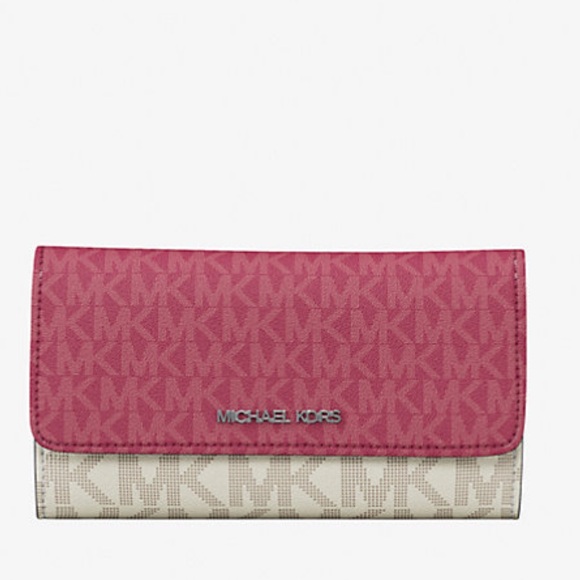 MICHAEL KORS Jet Set Travel Signature Logo Tri-Fold Wallet
DARK RASPBERRY MULTI - Picture 1 of 16